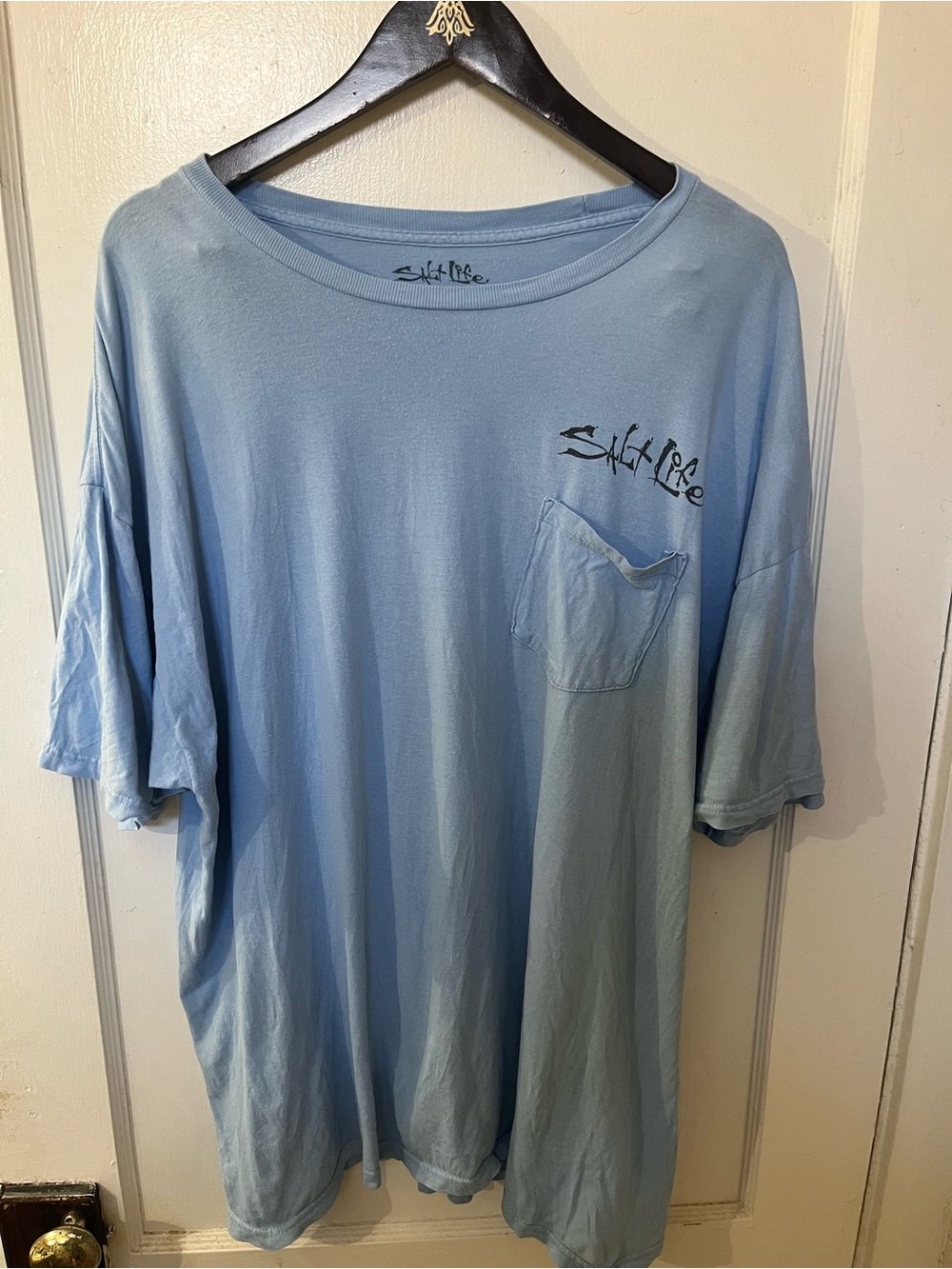 Salt Life Men's Pocket Graphic T-Shirt 2XL Blue Coastal Beach Tee EUC 2X